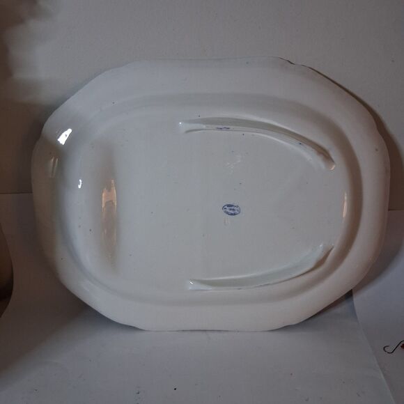 Antique Spode Tower Platter, Blue And White Transferware, Size 19"X15"well&tree - Picture 3 of 6